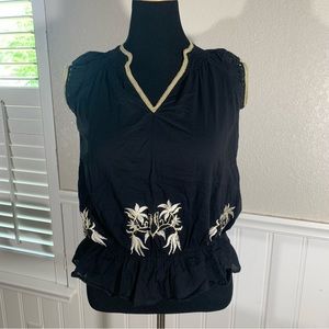 Solitaire embroidered cotton top,shirt,blouse